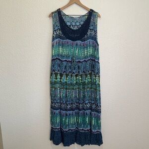 Bila Women's XXL Rayon Boho Maxi Dress Lace Crochet Beach Flowy Vacation